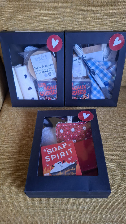 cadeau fête des pères écologique, coffret fête des pères zéro déchet, idée cadeau papa écolo, coffret cadeau artisanal, produits durables fête des pères