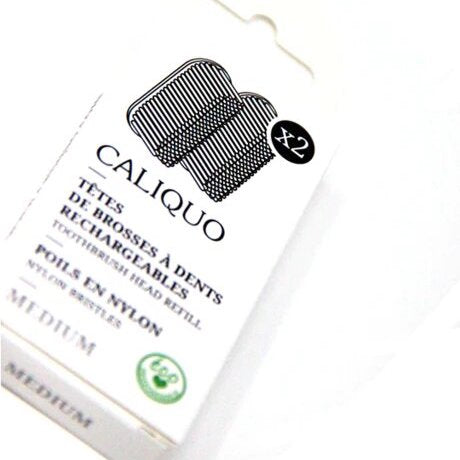 Recharge pour brosse à dents écologique Caliquo à tête rechargeable. Souple ou medium fabriqué en France 100% écolo