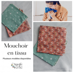 Le Mouchoir Français en tissu 100% coton et fabriqués en France. Compagnon de votre démarche zéro déchet et plus économique