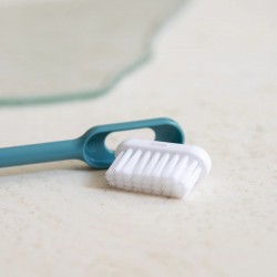 Brosse à dents écologique à tête rechargeables Adulte souple ou médium en bioplastique français