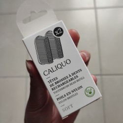 Recharge pour brosse à dents écologique Caliquo à tête rechargeable. Souple ou medium fabriqué en France 100% écolo