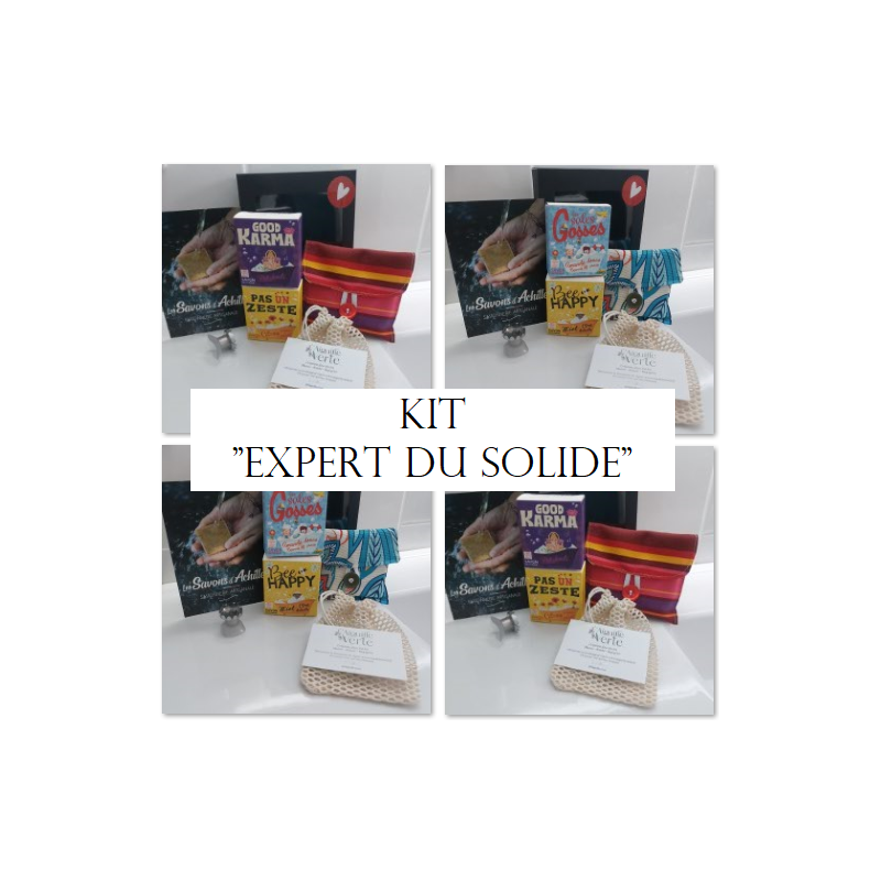Kit "Expert des savons solides" : 2 savons solides au choix, 1 filet Sauve savon et 1 porte-savon ventouse aimanté