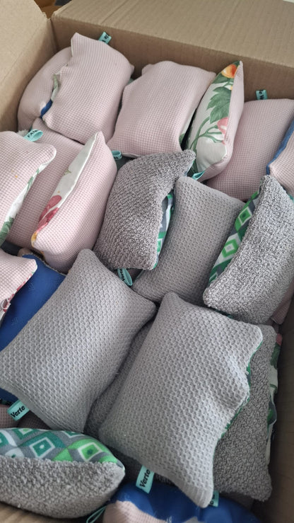 Lot 5 éponges lavables réutilisables colorées, motifs variés et made in France sans micro plastique ni microfibres