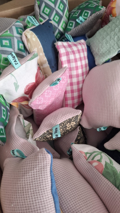 Lot 5 éponges lavables réutilisables colorées, motifs variés et made in France sans micro plastique ni microfibres