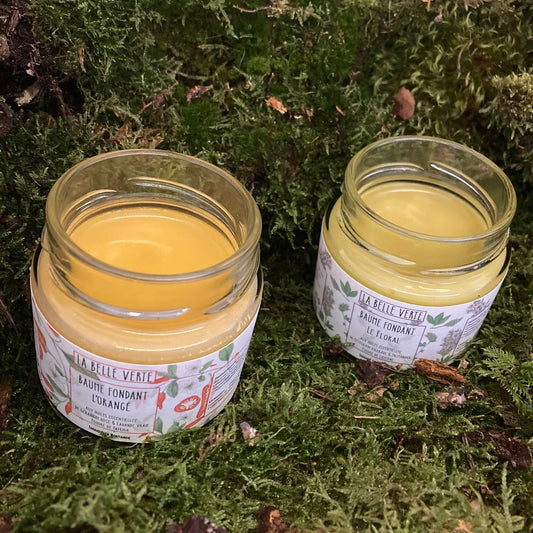 Baume hydratant apaisant corps. Au contact de la chaleur de votre corps, il fond et il ne reste plus qu’à masser