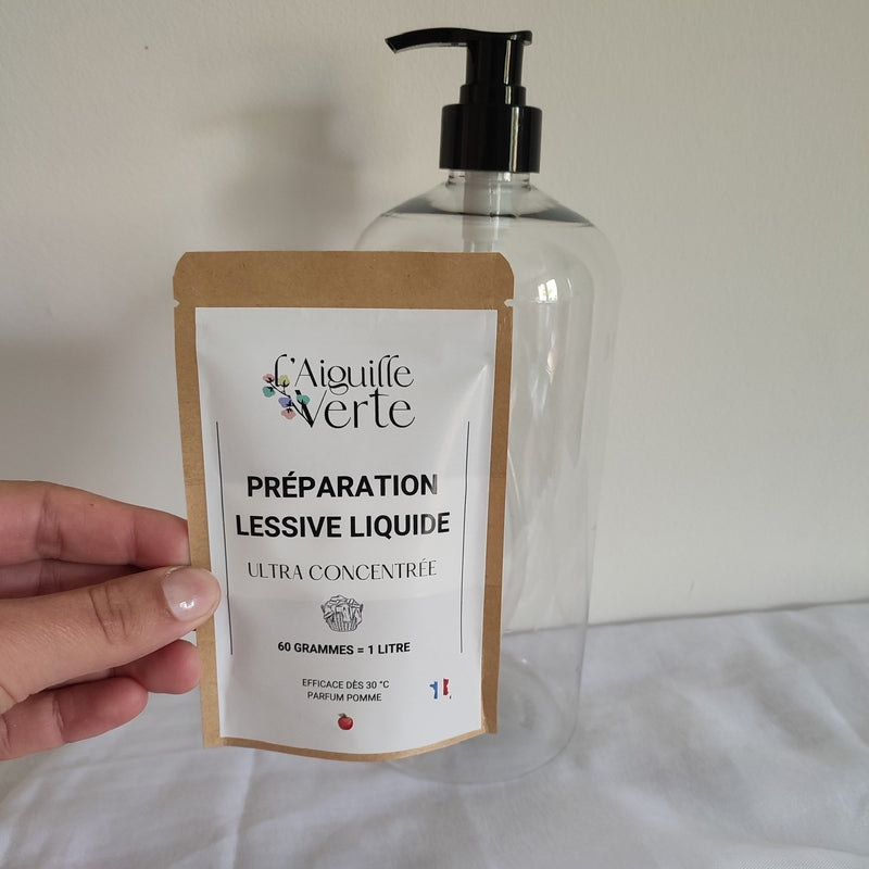 Kit faire sa lessive maison Recharge ton flacon 60gr de poudre pour 1 litre de lessive liquide écologique