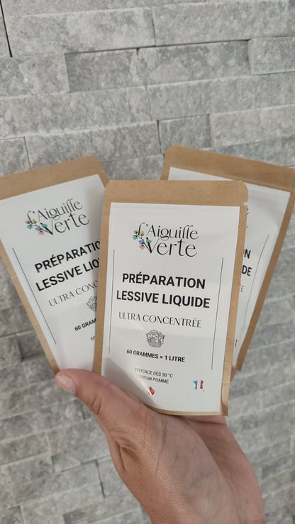 Kit faire sa lessive maison Recharge ton flacon 60gr de poudre pour 1 litre de lessive liquide écologique