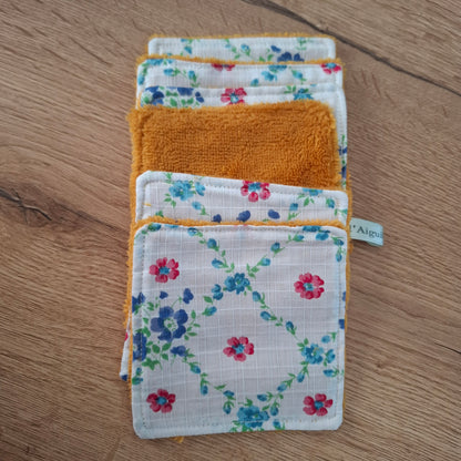 kit lingette lavable lot de 6 lingettes bébé visage démaquillante coffret naissance lingette lavable et réutilisable