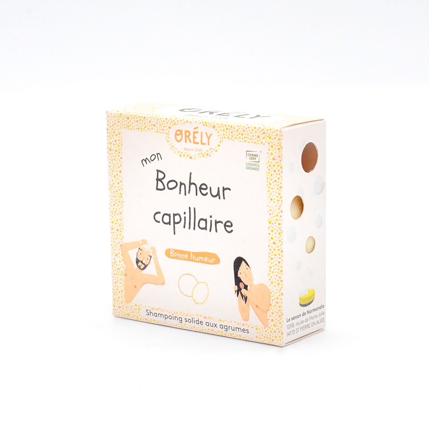 Shampoing solide aux agrumes - cheveux normaux - Mon bonheur capillaire bonne humeur - shampoing bio normand